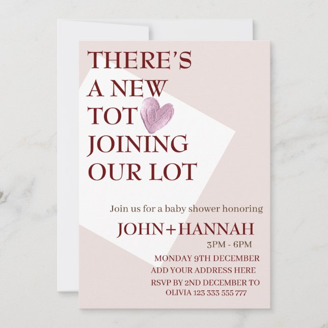 Invitation Il y a un nouveau pied qui rejoint notre Baby show (Devant)