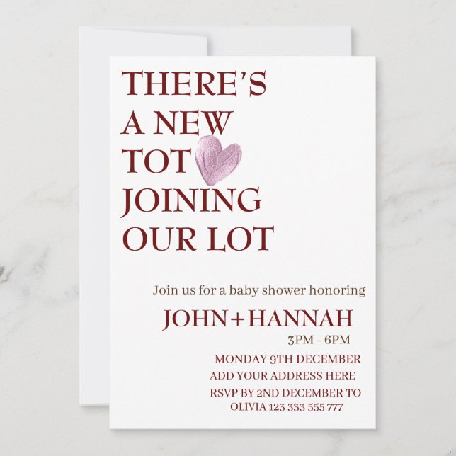 Invitation Il y a un nouveau pied qui rejoint notre Baby show (Devant)