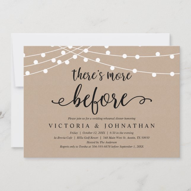 Invitation Il y en a d'autres avant, Rustic Rehearsal Dinner (Devant)