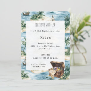Invitation Île du Trésor Anniversaire