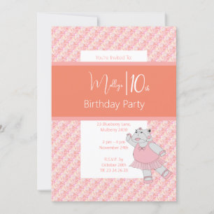 Invitation illusima Ballerina Hippo rose floral 10e anniversa