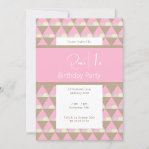 Invitation illusima fraise vanille crème glacée 1er anniversa
