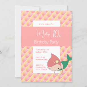 Invitation illusima Mermaid Girls 10e anniversaire