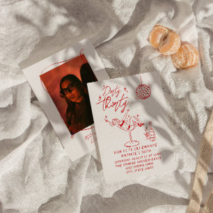 Invitation Illustrated Dirty trente-0th Photo Birthday Party