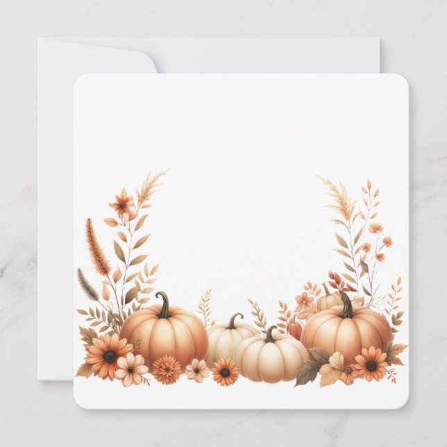 Invitation Illustration à l'aquarelle d'automne élégante (Devant)