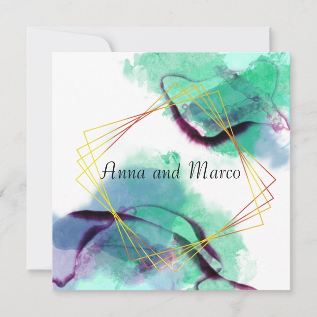 Invitation Illustration abstraite à l'encre alcoolique, invit (Devant)