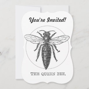 Invitation Illustration Antique d'Insecte de Bourdon Reine Ab