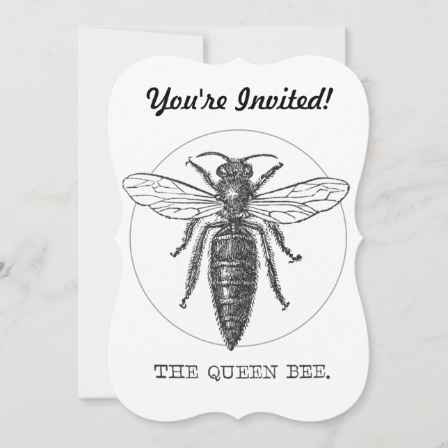 Invitation Illustration Antique d'Insecte de Bourdon Reine Ab (Devant)