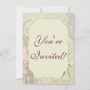 Invitation Illustration Antique d'Insecte de Bourdon Reine Ab