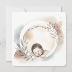 Invitation Illustration aquarelle de bébé endormi