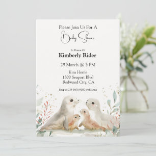 Invitation Illustration aquarelle d'une adorable famille de p