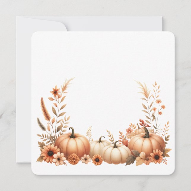 Invitation Illustration aquarelle élégante d'automne (Devant)