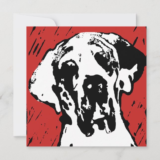 Invitation Illustration artistique de Grand Danois (Devant)