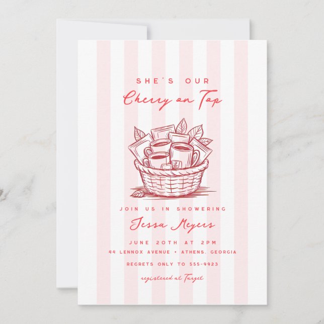 Invitation illustration baby shower Tea Doodle (Devant)