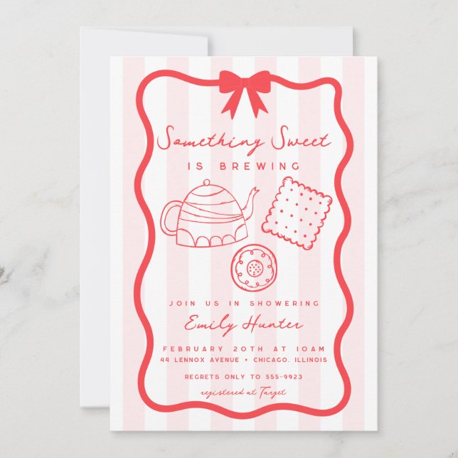 Invitation illustration baby shower Tea Doodle (Devant)