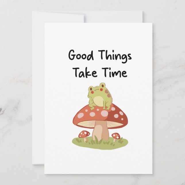 Invitation Illustration Champignon Grenouille - Les Belles Ch (Devant)