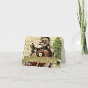 Invitation Illustration classique de l'arbre du Père Noël joy