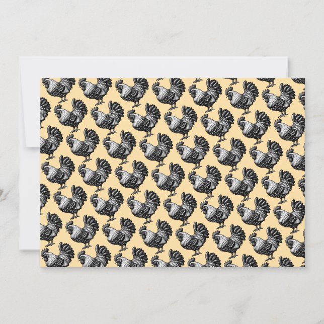 Invitation Illustration complexe du coq (Devant)