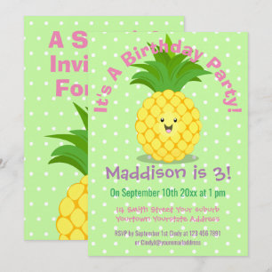 Invitation Illustration d'ananas mignon
