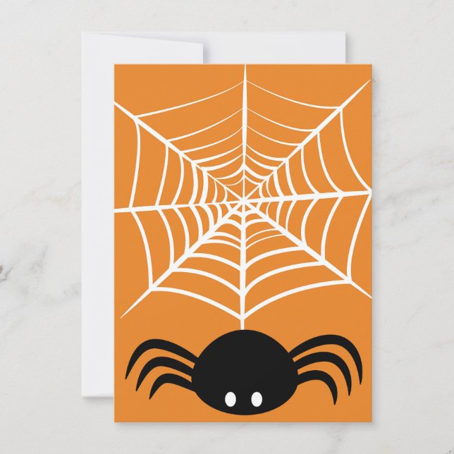 Invitation Illustration d'araignée effrayante pour Halloween (Devant)