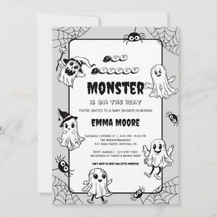 Invitation Illustration de Baby Shower de Petit Monstre Migno
