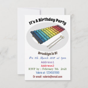 Invitation Illustration de bande dessinée en Xylophone