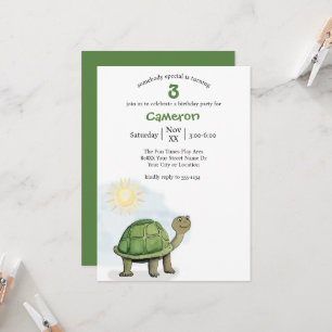 Invitation Illustration de bébé tortue mignonne