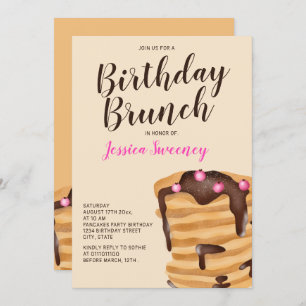 Invitation Illustration de brunch d'anniversaire au crêpe mod