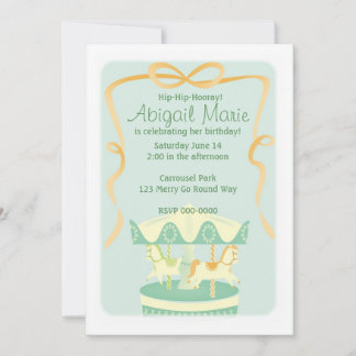 Invitation Illustration de carrousel à l'air vintage
