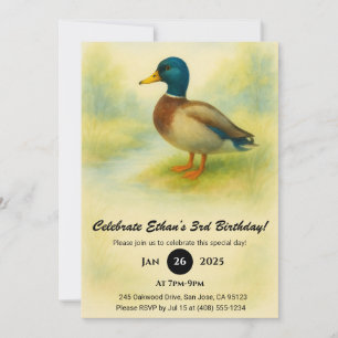 Invitation Illustration de charme de l'aquarelle de Mallard