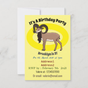 Invitation Illustration de chèvre de Mouflon