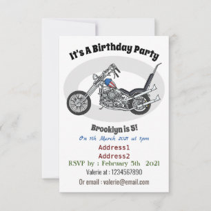 Invitation Illustration de Chopper Motorcycle 1950