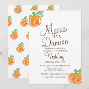 Invitation Illustration de citrouille à l'aquarelle Mariage d