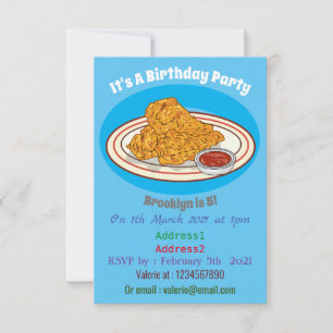 Invitation Illustration de dessin animé sur le poulet frit