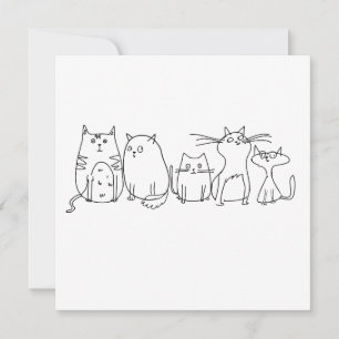 Invitation Illustration de dessin artistique de la chat gang 