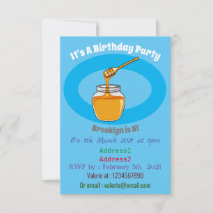 Invitation Illustration de dessin sur le miel