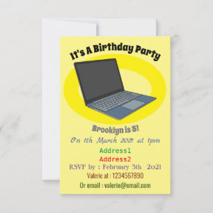 Invitation Illustration de dessin sur ordinateur portable