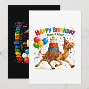 Invitation Illustration de fête d'anniversaire de chameau