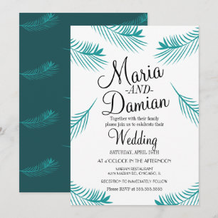 Invitation Illustration de feuille de palmier tropical verdur