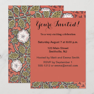 Invitation Illustration de fleur d'art de rose sauvage vintag