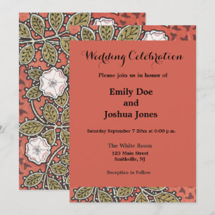 Invitation Illustration de fleur d'art de rose sauvage vintag
