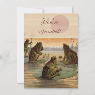 Invitation Illustration de grenouilles Lily Pads Moon