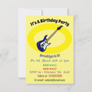 Invitation Illustration de guitare électrique