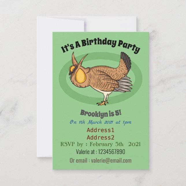 Invitation Illustration de la bande dessinée de poulet de pra (Devant)