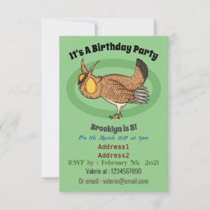 Invitation Illustration de la bande dessinée de poulet de pra