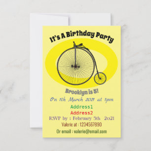 Invitation Illustration de la bande dessinée de vélo à grande