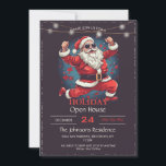 Invitation Illustration de la danse cool du Père Noël<br><div class="desc">santa claus danse colorée,  musique sourire danseuse funky,  drôle de danse année cool,  joyeux xmas casquette rouge,  fête joyeuse Noël hiver,  plaisir joyeux joyeux joyeux joyeux vacances,  dessin animé santa claus</div>