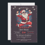 Invitation Illustration de la danse cool du Père Noël<br><div class="desc">santa claus danse colorée,  musique sourire danseuse funky,  drôle de danse année cool,  joyeux xmas casquette rouge,  fête joyeuse Noël hiver,  plaisir joyeux joyeux joyeux joyeux vacances,  dessin animé santa claus</div>