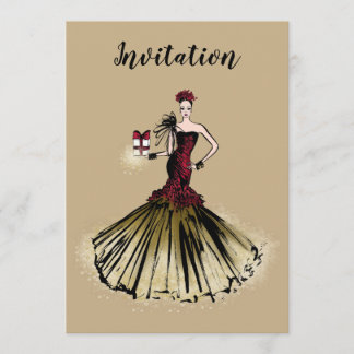 Invitation Illustration de la mode de Noël avec colis