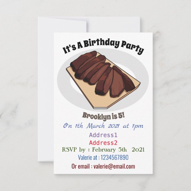 Invitation Illustration de la poitrine de boeuf (Devant)